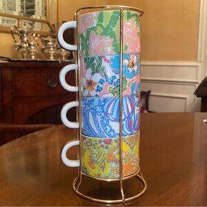 Lilly Pulitzer x Target Collection Floral and Paisley Espresso Mugs with Stand